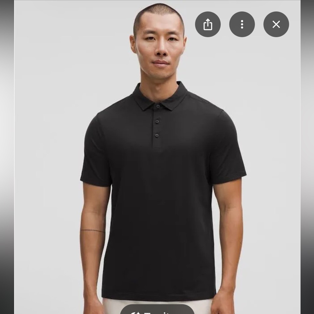 Lululemon Men's Black Polo Shirt - Athletic